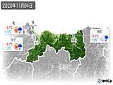 2020年11月04日の鳥取県の実況天気