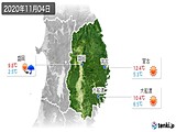 2020年11月04日の岩手県の実況天気