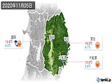 2020年11月05日の岩手県の実況天気
