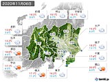 2020年11月06日の関東・甲信地方の実況天気