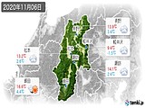 2020年11月06日の長野県の実況天気