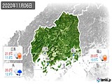 2020年11月06日の広島県の実況天気