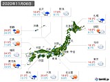 実況天気(2020年11月06日)