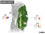 2020年11月07日の岩手県の実況天気