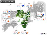 2020年11月08日の近畿地方の実況天気