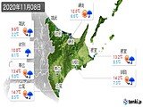 2020年11月08日の道東の実況天気