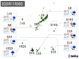 2020年11月08日の沖縄県の実況天気