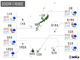 実況天気(2020年11月08日)