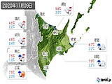 2020年11月09日の道東の実況天気