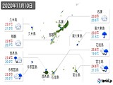 2020年11月10日の沖縄県の実況天気