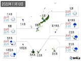 実況天気(2020年11月10日)