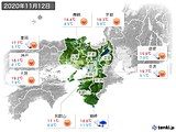 2020年11月12日の近畿地方の実況天気