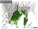 2020年11月12日の静岡県の実況天気