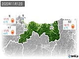 2020年11月12日の鳥取県の実況天気