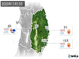 2020年11月13日の岩手県の実況天気