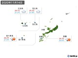 実況天気(2020年11月14日)