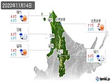 実況天気(2020年11月14日)