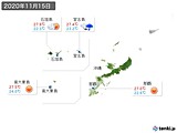 2020年11月15日の沖縄地方の実況天気