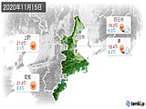 2020年11月15日の三重県の実況天気