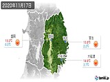 2020年11月17日の岩手県の実況天気
