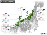 2020年11月19日の北陸地方の実況天気