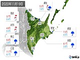 2020年11月19日の道東の実況天気