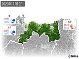 2020年11月19日の鳥取県の実況天気