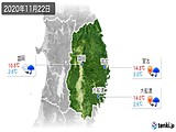 2020年11月22日の岩手県の実況天気