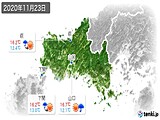 2020年11月23日の山口県の実況天気