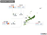 2020年11月24日の沖縄地方の実況天気