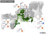 2020年11月24日の東海地方の実況天気