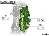 2020年11月24日の岩手県の実況天気