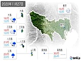 2020年11月27日の東京都の実況天気