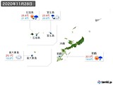 2020年11月28日の沖縄地方の実況天気