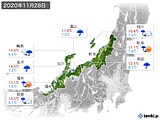 2020年11月28日の北陸地方の実況天気