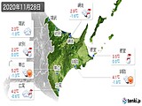 2020年11月28日の道東の実況天気