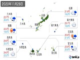 2020年11月28日の沖縄県の実況天気
