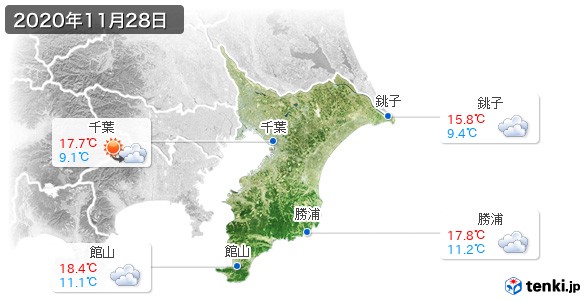 千葉県(2020年11月28日の天気