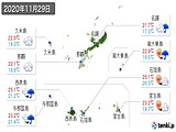 実況天気(2020年11月29日)