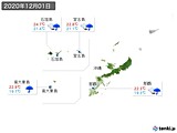2020年12月01日の沖縄地方の実況天気