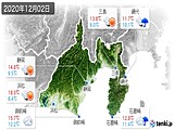 2020年12月02日の静岡県の実況天気