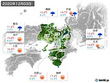 2020年12月03日の近畿地方の実況天気