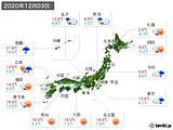 2020年12月03日の実況天気