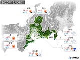 2020年12月04日の東海地方の実況天気