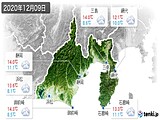 2020年12月09日の静岡県の実況天気