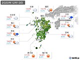 2020年12月13日の九州地方の実況天気