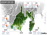 2020年12月13日の静岡県の実況天気