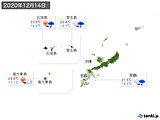 2020年12月14日の沖縄地方の実況天気