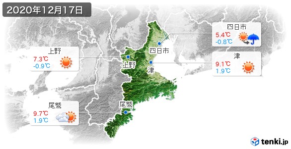 三重県(2020年12月17日の天気