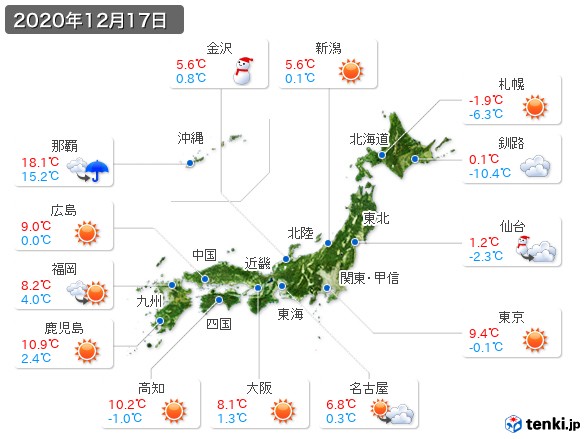 (2020年12月17日の天気